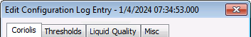 Edit Configuration Log Entry